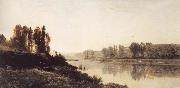 Jean Baptiste Camille  Corot Souvenir of Mortefontaine oil painting on canvas